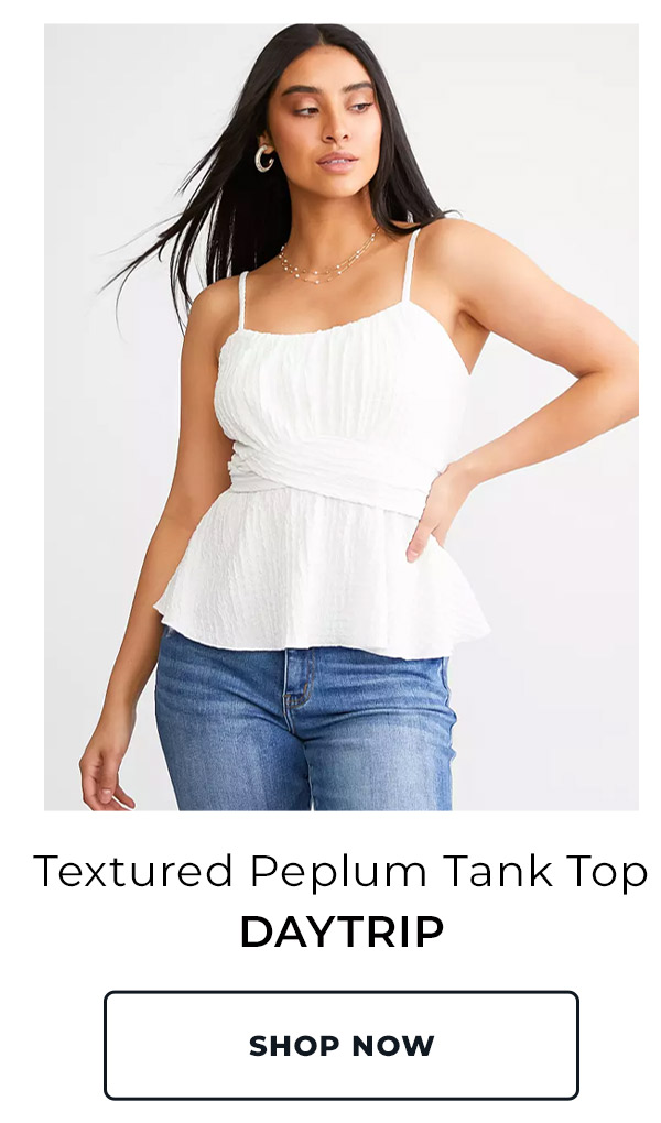 Shop Daytrip Textured Peplum Tank Top