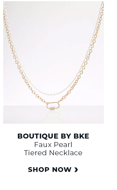 Shop BKE Boutique Faux Pearl Tiered Necklace