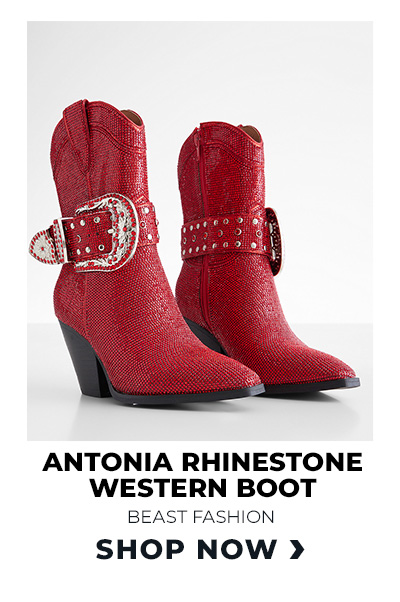 Shop Beast Fashion Antonia Rhinestone Western Ankle Boot