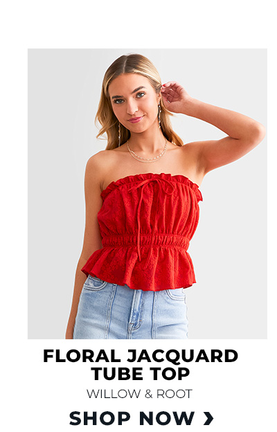 Shop Willow and Root Floral Jacquard Tube Top