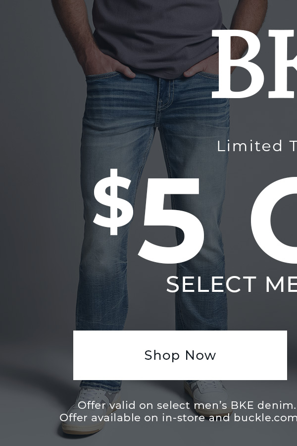 $5 Off Select Men's Jeans - Shop Now